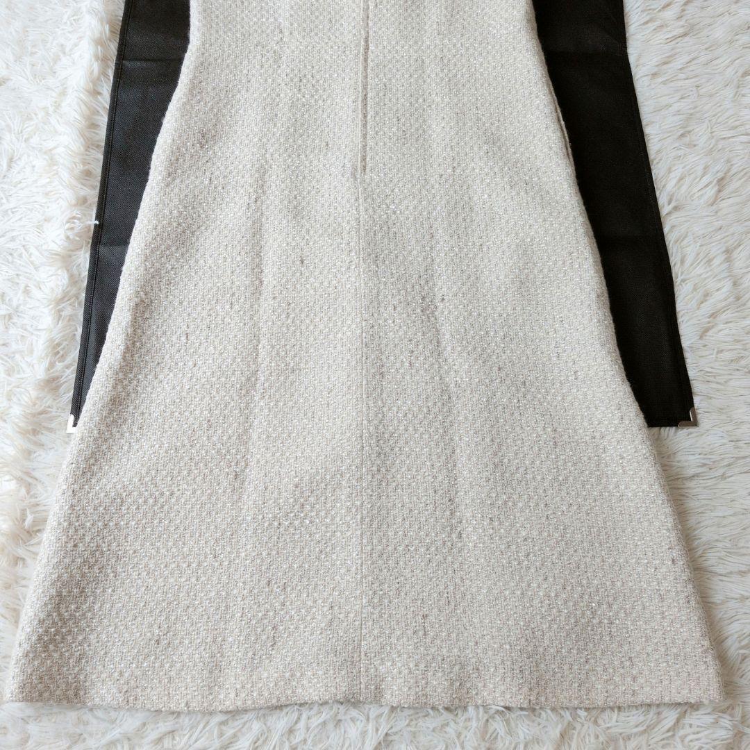 新品 ストロベリーフィールズ ワンピース ツイード ノースリーブ ベージュ M