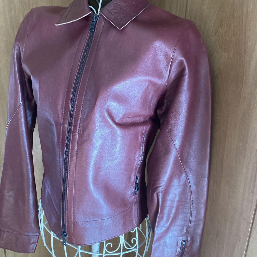 【2025福袋】 訳ありリメイク用 サイズ40 レザージャケット プラダPRADA ジャケット・アウター