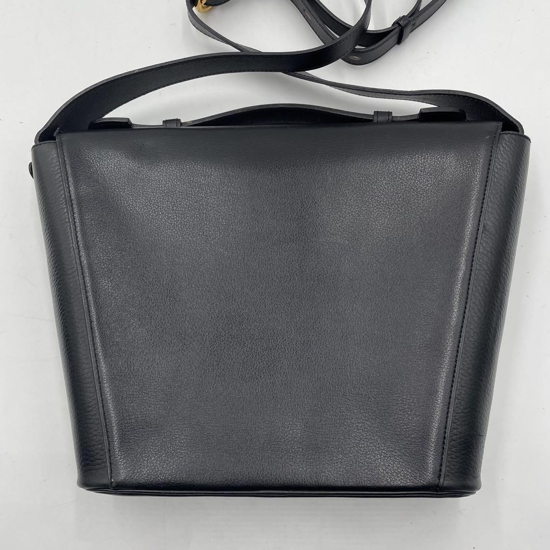 極美品✨デルヴォー　2way バッグ　ゴールド金具　Dチャーム　レザー　黒
