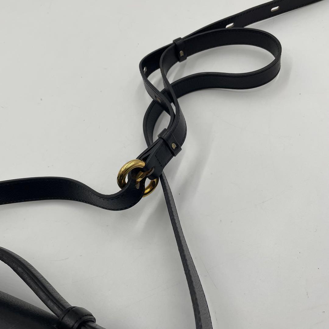 極美品✨デルヴォー　2way バッグ　ゴールド金具　Dチャーム　レザー　黒