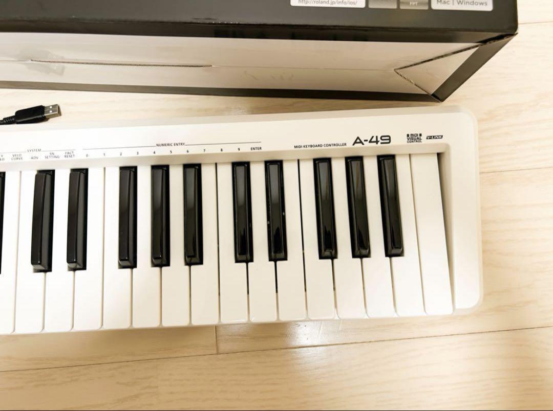 【動作確認済】Roland A-49 WH ホワイトMIDIキーボード