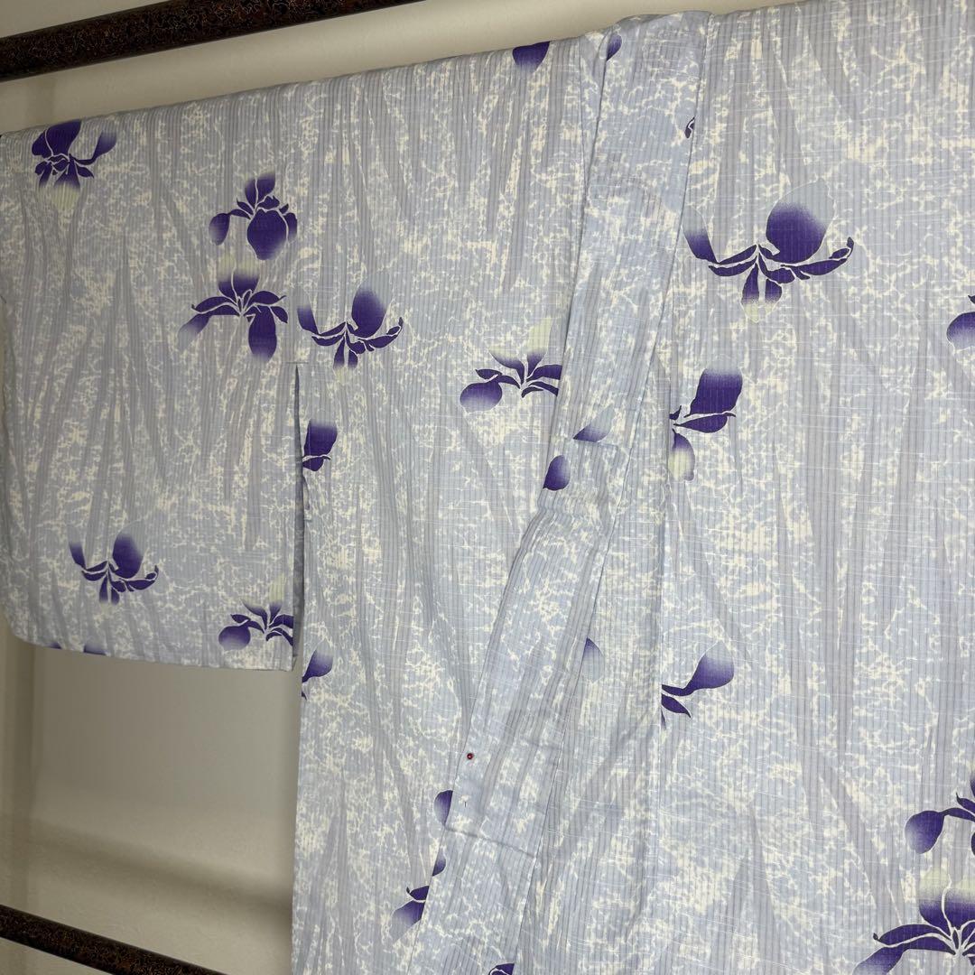 未使用品　浴衣 着物　夏物　163㎝　変わり織　紅梅　現代　トール　紫　薄紫