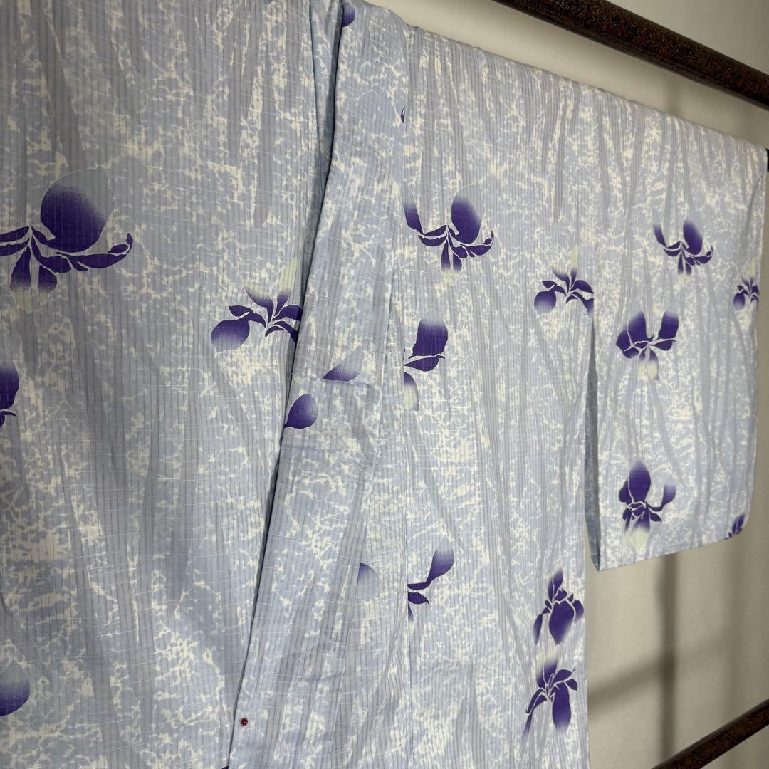 未使用品　浴衣 着物　夏物　163㎝　変わり織　紅梅　現代　トール　紫　薄紫