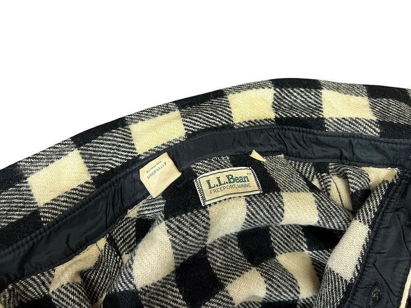 希少 70s USA製 エルエルビーン バッファロー チェック ウール シャツ