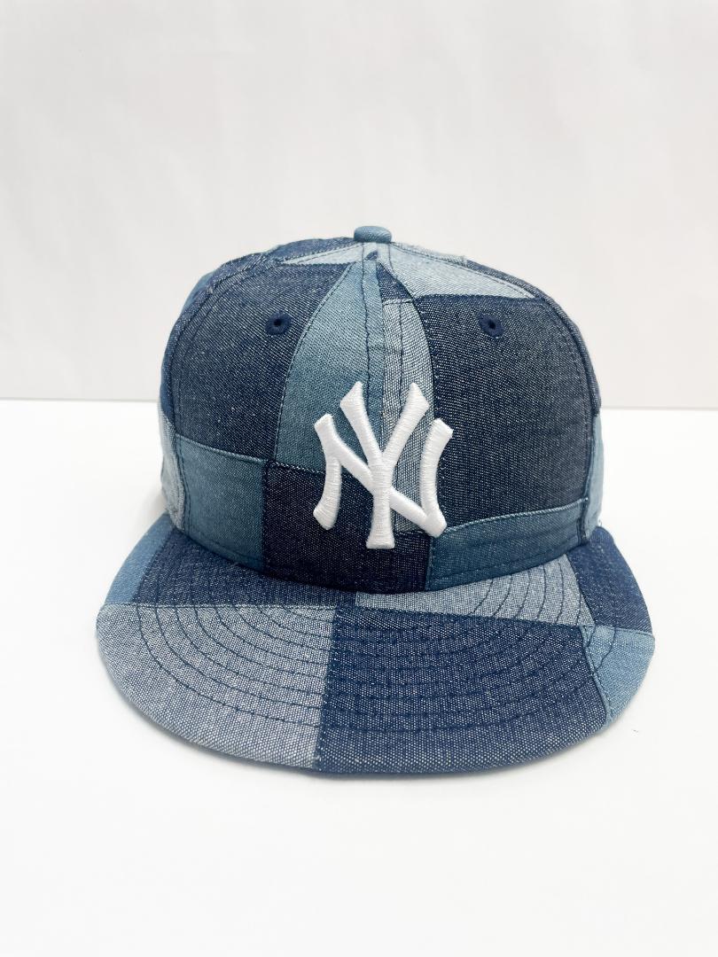美品 希少品 NEWERA NYヤンキース　デニムパッチワーク 56.8㎝