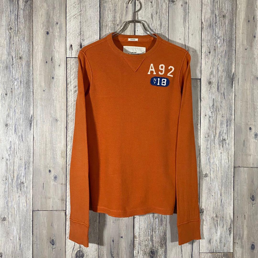 Abercrombie & Fitch アバクロ★ビンテージ風 ロンT クロップ丈 メンズ ヴィンテージ風クロップドロゴ長袖Tシャツ | メンズ Sale