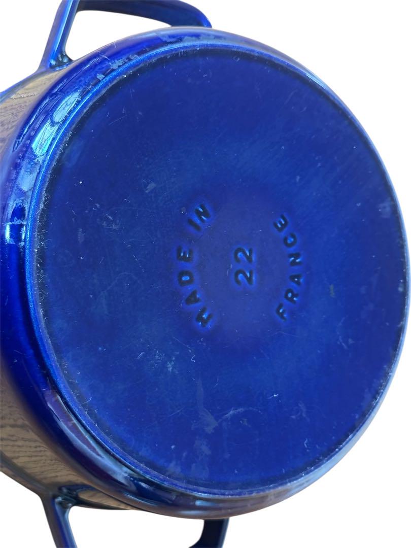 ☆STAUB ストウブ LA COCOTTE 22 ラ ココット 両手鍋 ブルー