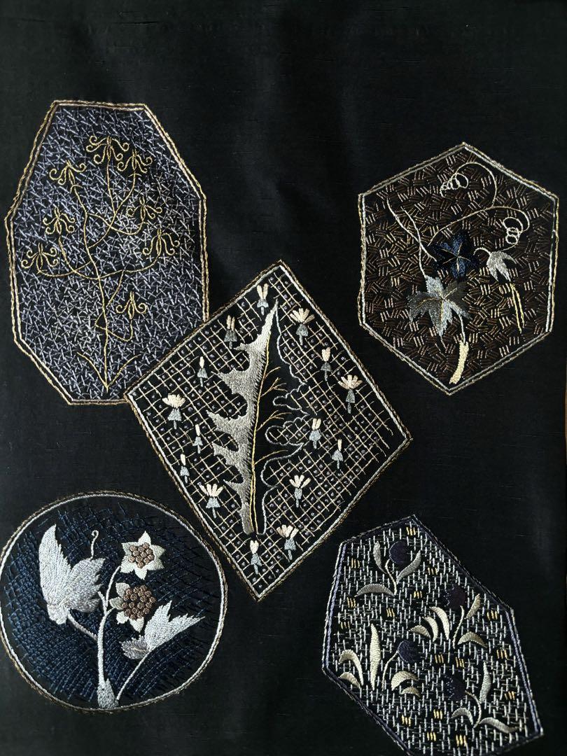 名古屋帯 刺繍 アンティーク名古屋帯 繊細な刺繍 大正ロマン