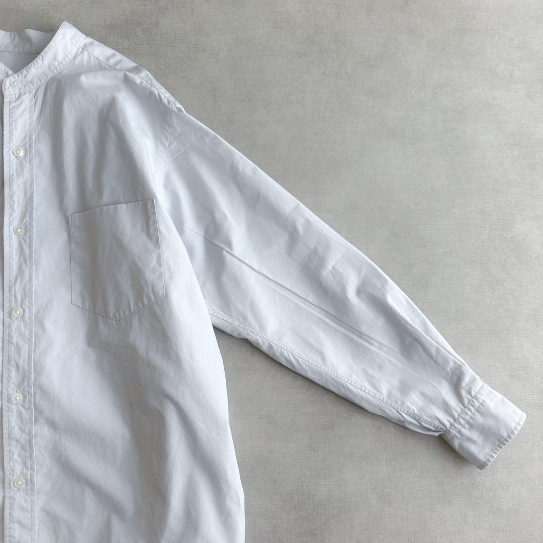 美品▲yleve イレーヴ //バンドカラーコットンシャツ▲ライトグレー