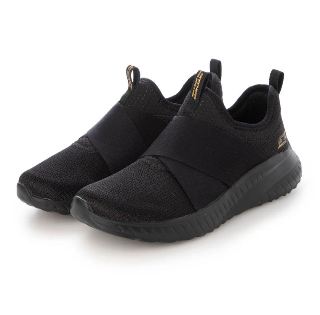 【美品】SKECHERS BOBS SQUAD スリッポン 22.5cm 黒
