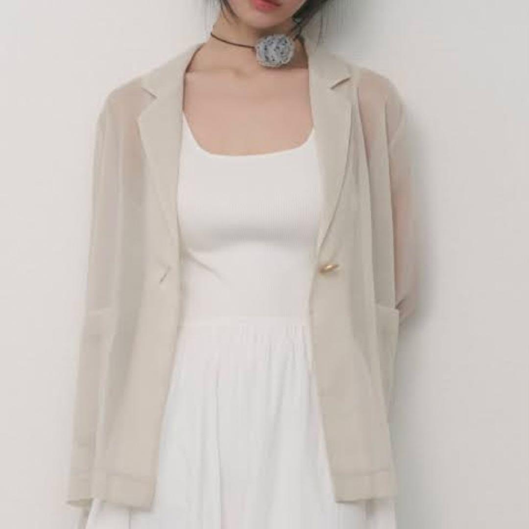 未使用級 スナイデル 24SS シアーシャツジャケット オフホワイト 金ボタン