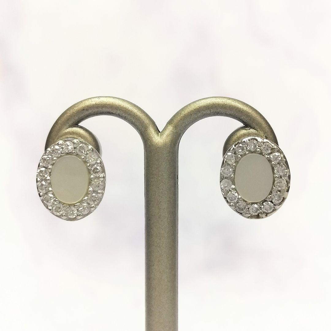Pt900 ダイヤモンド ピアス シェル ダイヤ取り巻き スタッド 0.24ct