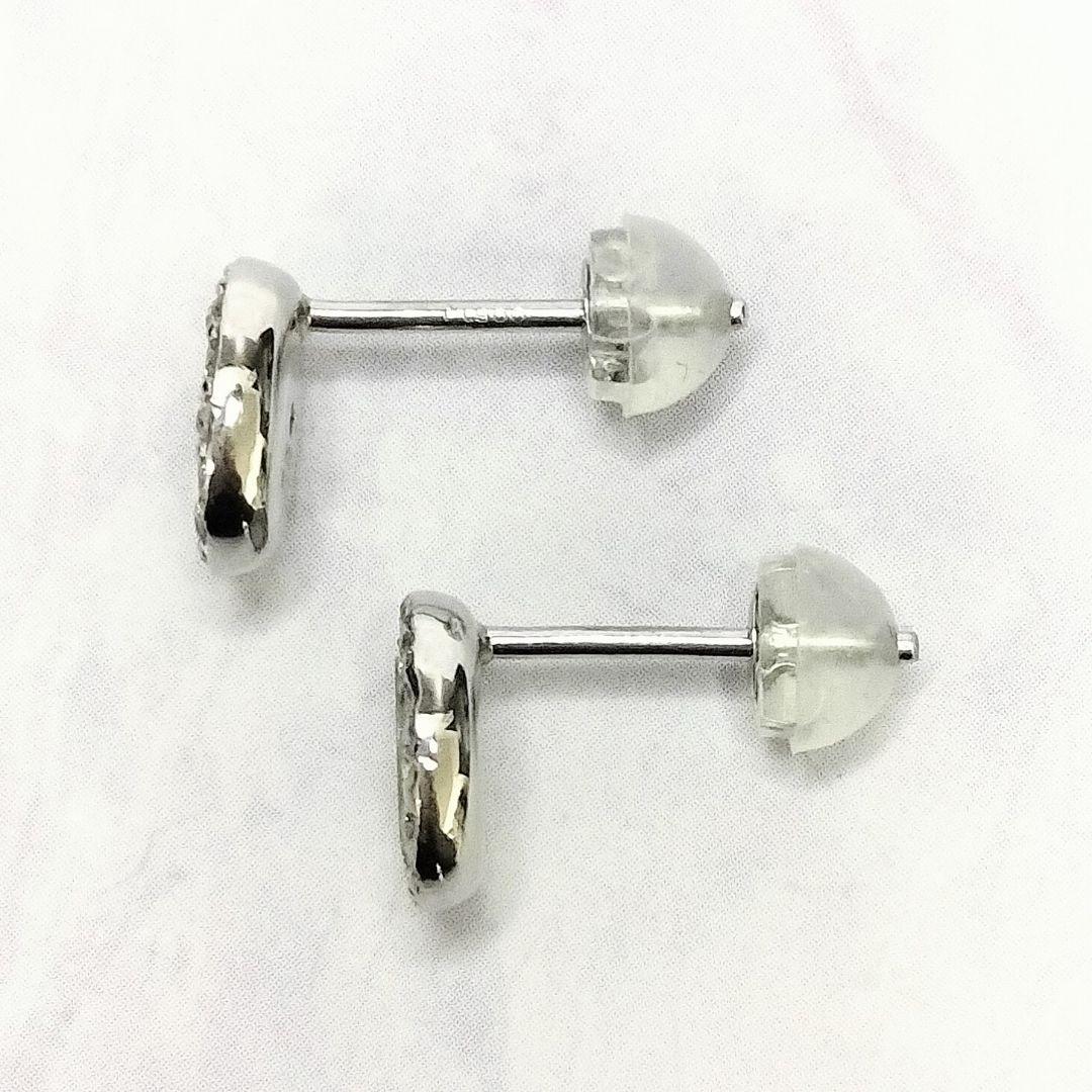 Pt900 ダイヤモンド ピアス シェル ダイヤ取り巻き スタッド 0.24ct