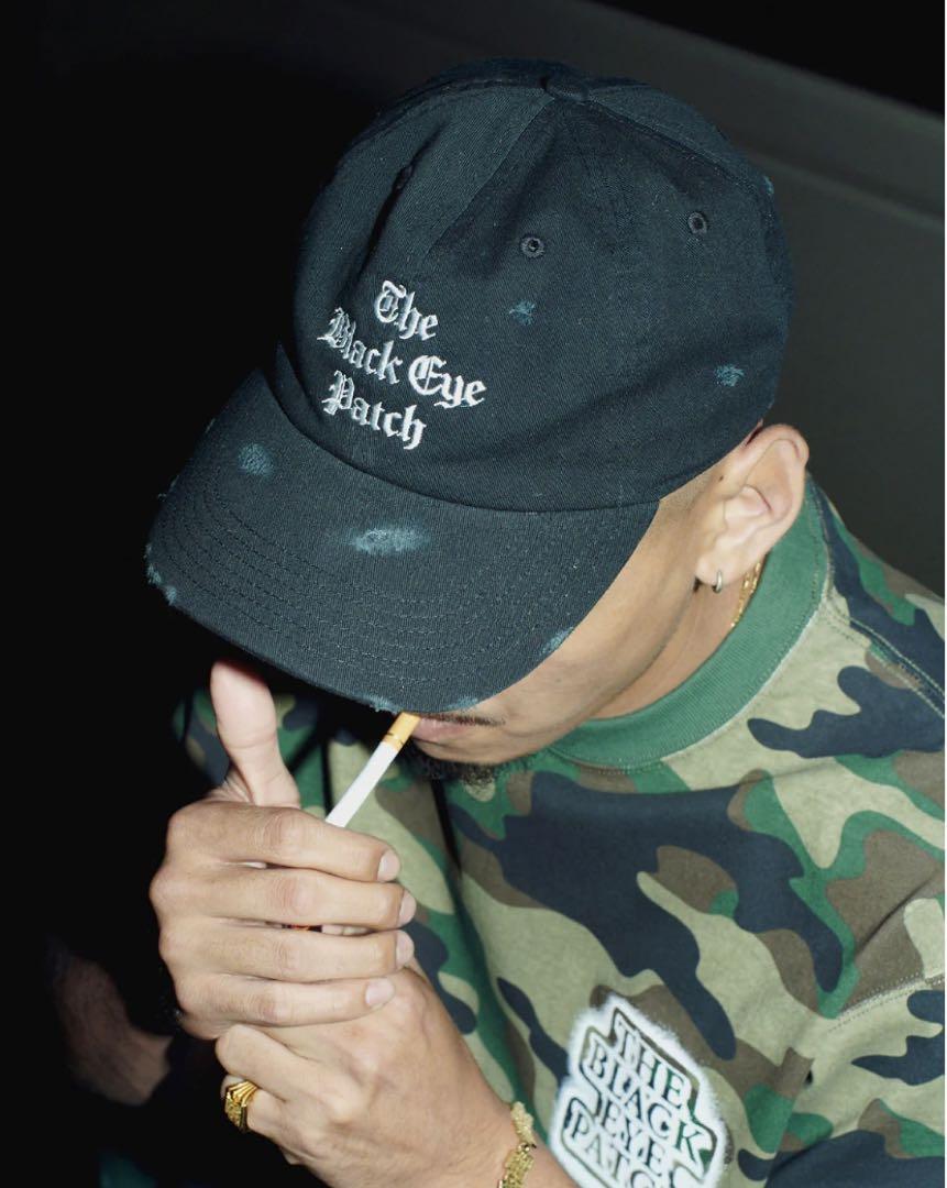 Black Eye Patch♡ DAMAGED SMALL OG CAP black eye patch damaged cap ダメージ 加工