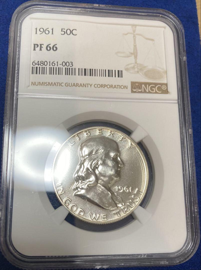 NGC PF66 1961 アメリカ フランクリンハーフダラー銀貨 - メルカリ