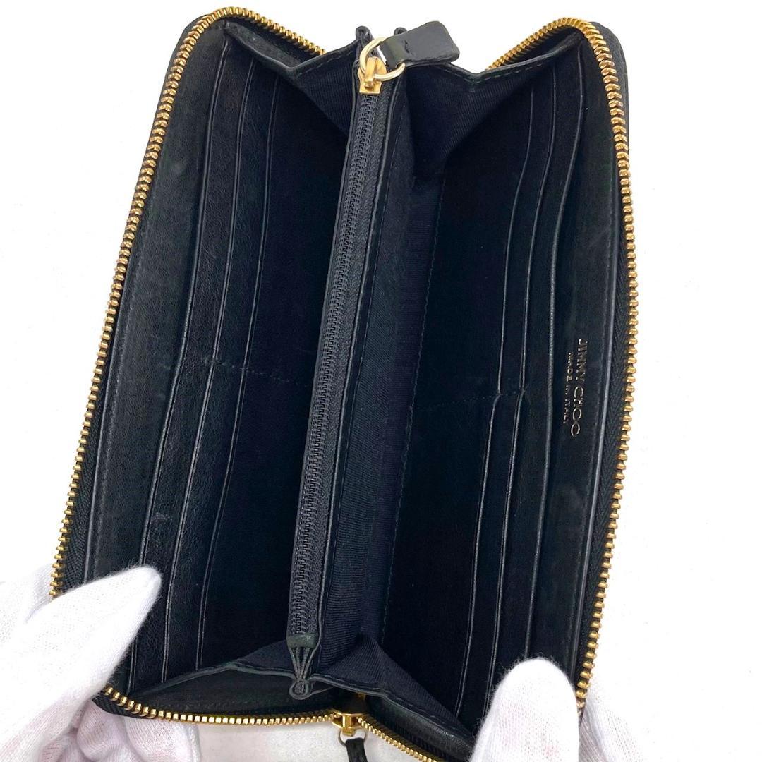 JIMMY CHOO ジミーチュウ　長財布　ラウンドファスナー　スタースタッズ