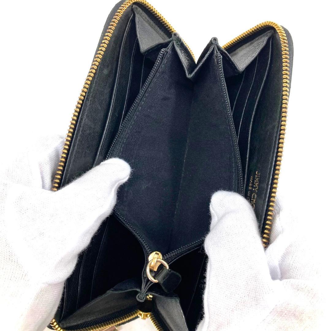 JIMMY CHOO ジミーチュウ　長財布　ラウンドファスナー　スタースタッズ