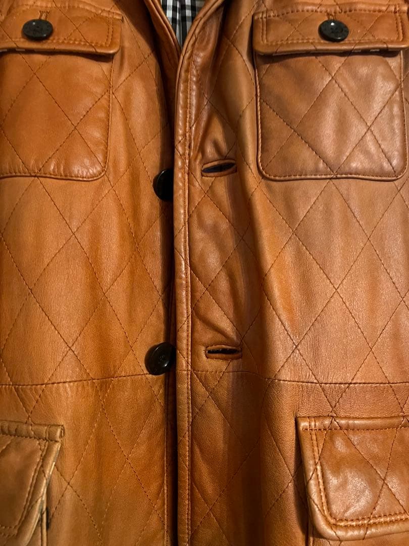 Burberry Black Label レザートレンチコート Lサイズ Burberry Black Label レザートレンチコート Lサイズ