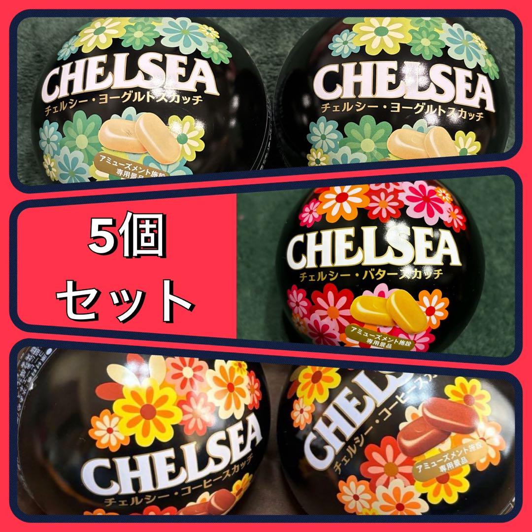 計5個 明治 チェルシー アミューズメント景品 キャンディー 飴 丸缶ケース