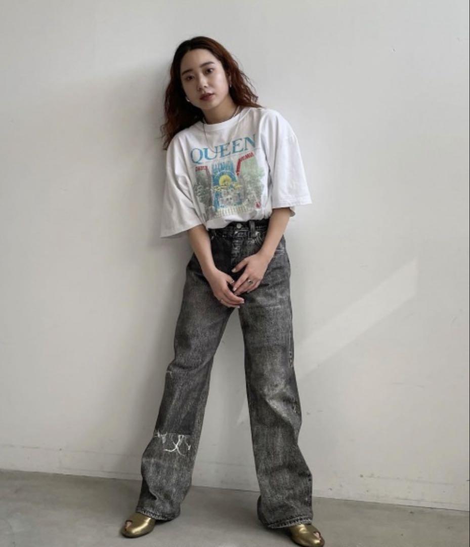 パンツ AMERI VINTAGE TROMPE L'OEIL DENIM PANTS
