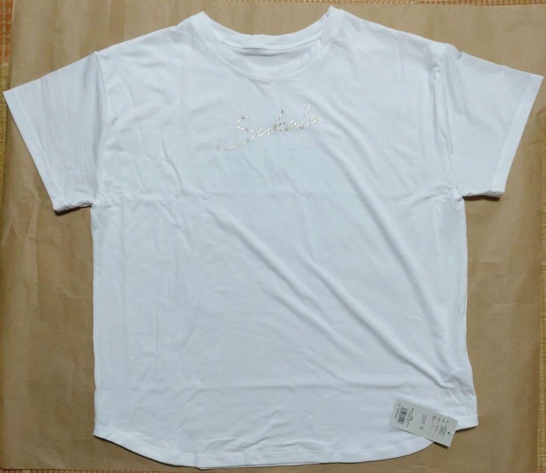 SUKALA ホワイト Tシャツ Lサイズ SUKALAのホワイトTシャツ、Lサイズ、ロゴプリントデザイン