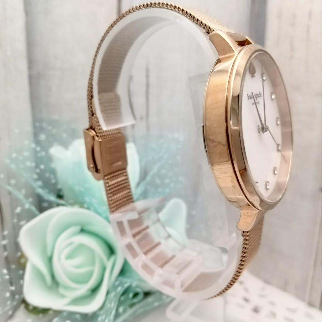 未使用 稼働品 kate spade ケイトスペード 腕時計 シェル文字盤 箱付 稼働品 美品 箱あり ケイトスペード 腕時計 シェル文字盤