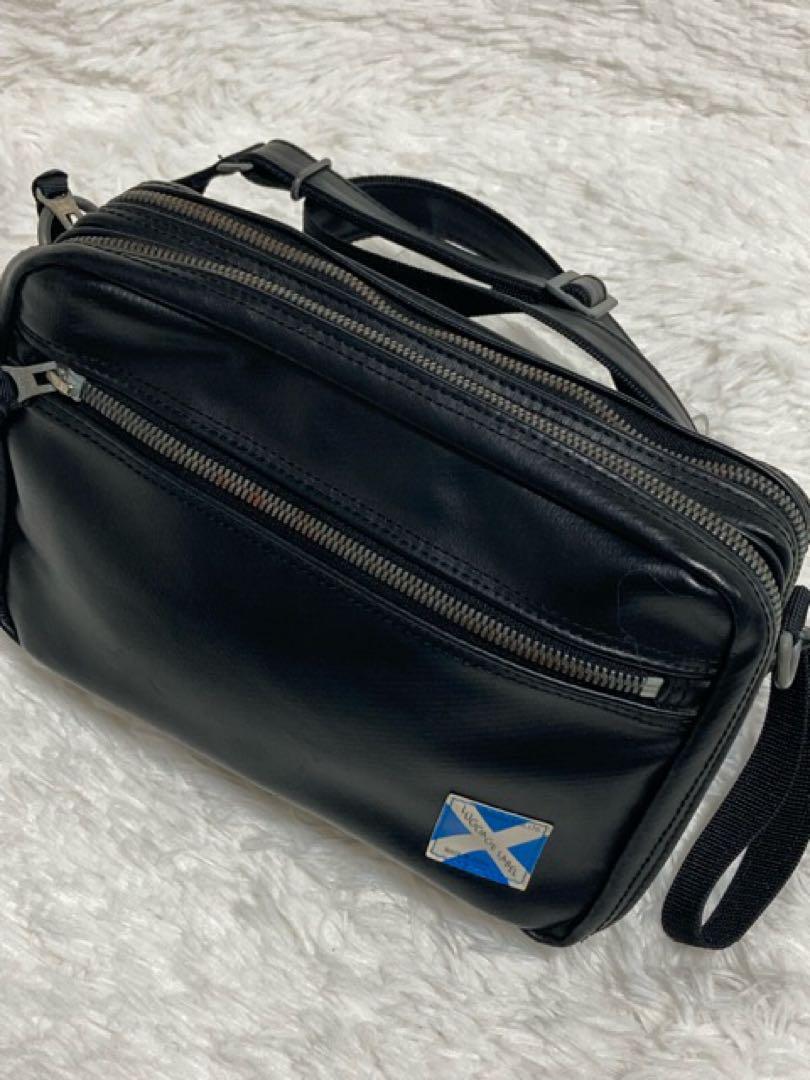 美品LUGGAGE LABELラゲッジレーベNEWLINERショルダーバッグBK