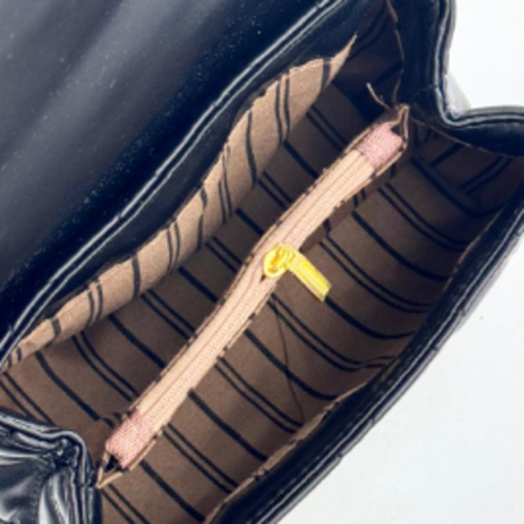 チェーンバッグ キルティング ポシェット 2way 黒 ブラック PU
