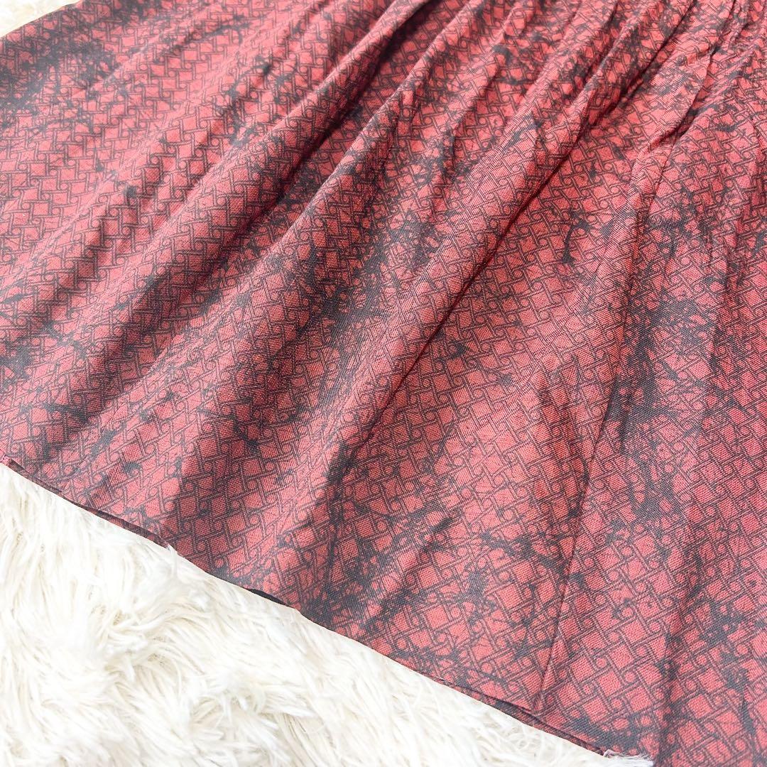 HIROKO BIS ヒロコビス ヒロココシノ プリーツフレアワンピース 総柄 HIROKO BIS ヒロコビス ヒロココシノ プリーツフレアワンピース