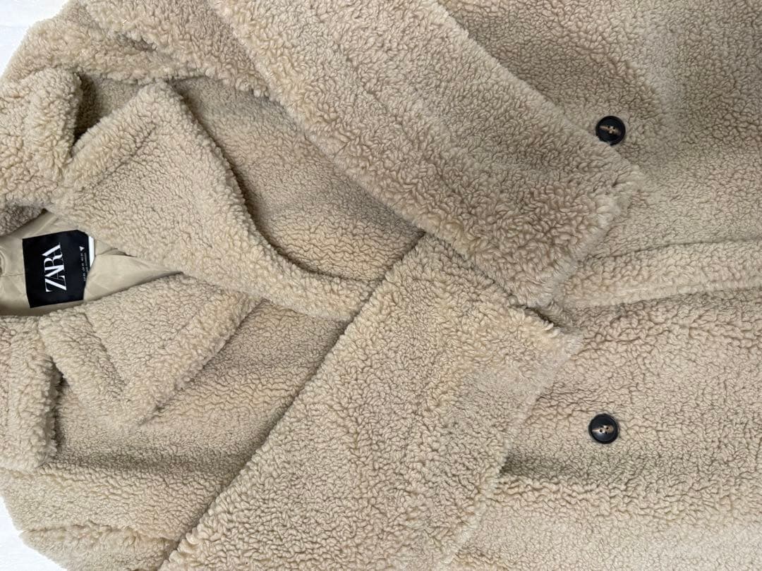 ベージュ ボア ロングコート zara ベージュ ボア ロングコート zara