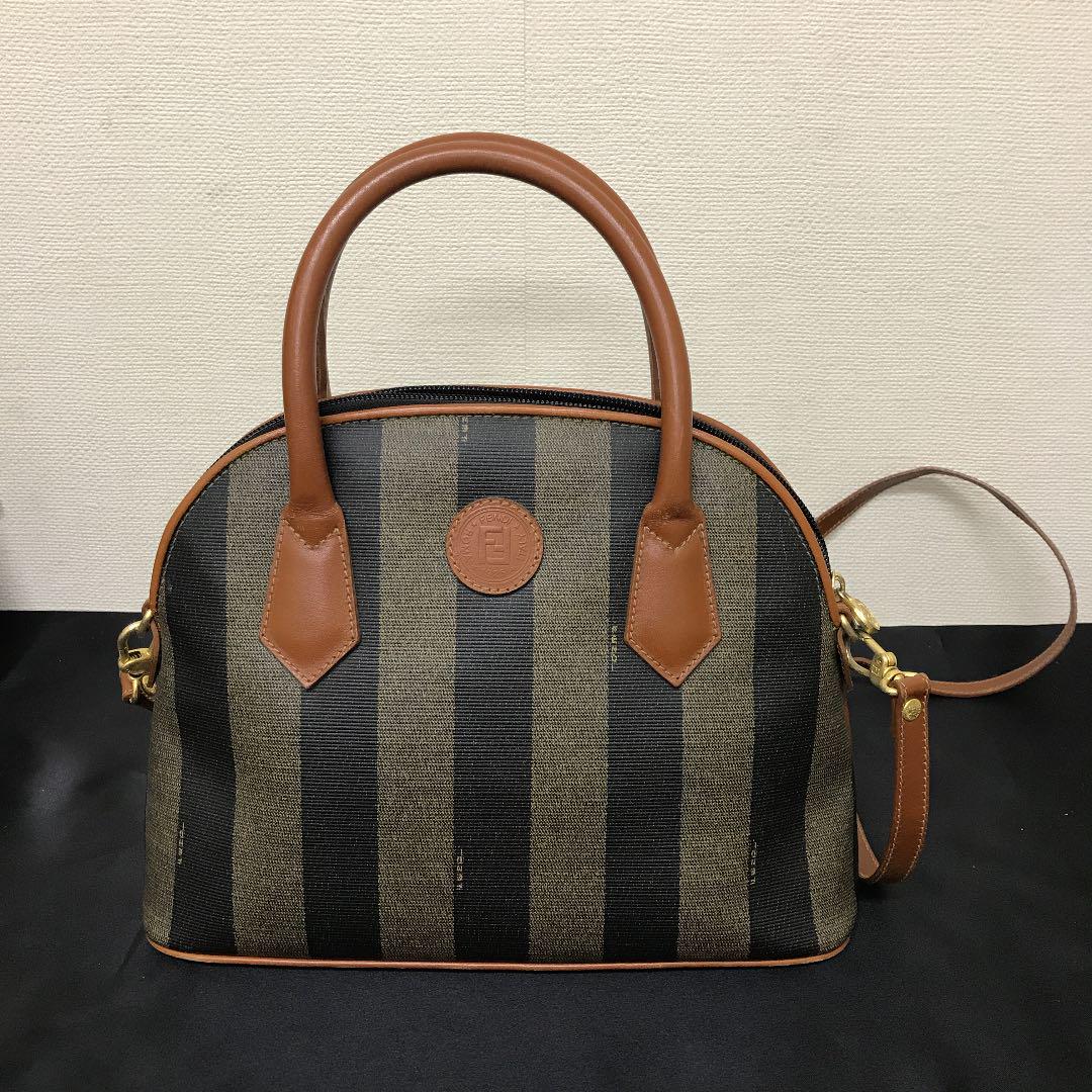 ヴィンテージ】FENDI ペカン柄 ハンドバッグ 2way PVC レザー 