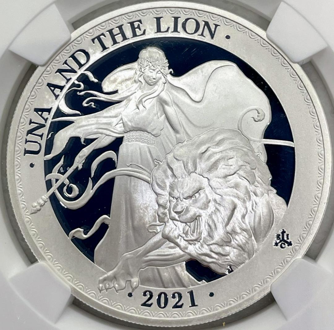 品質が完璧 2021 NGC セントヘレナウナとライオン PF70UCAM 銀貨 1 ...