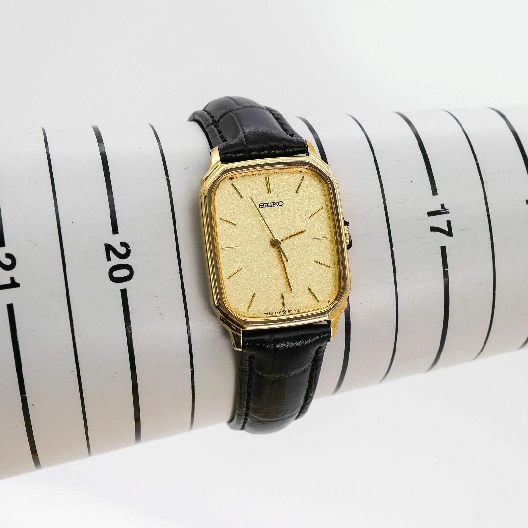 稼働 SEIKO 腕時計 ゴールド文字盤 新品レザーベルト クォーツ 1167