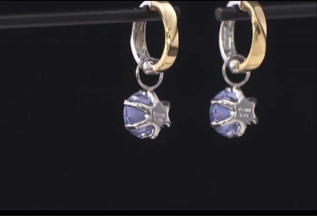 PT900 タンザナイト ピアスチャーム