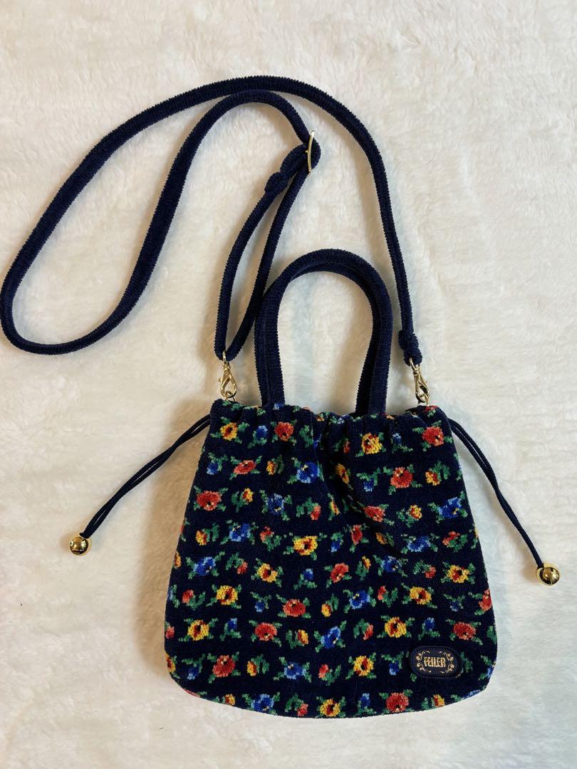 フェイラー カリーナ 巾着ショルダーバッグ ネイビー 新品