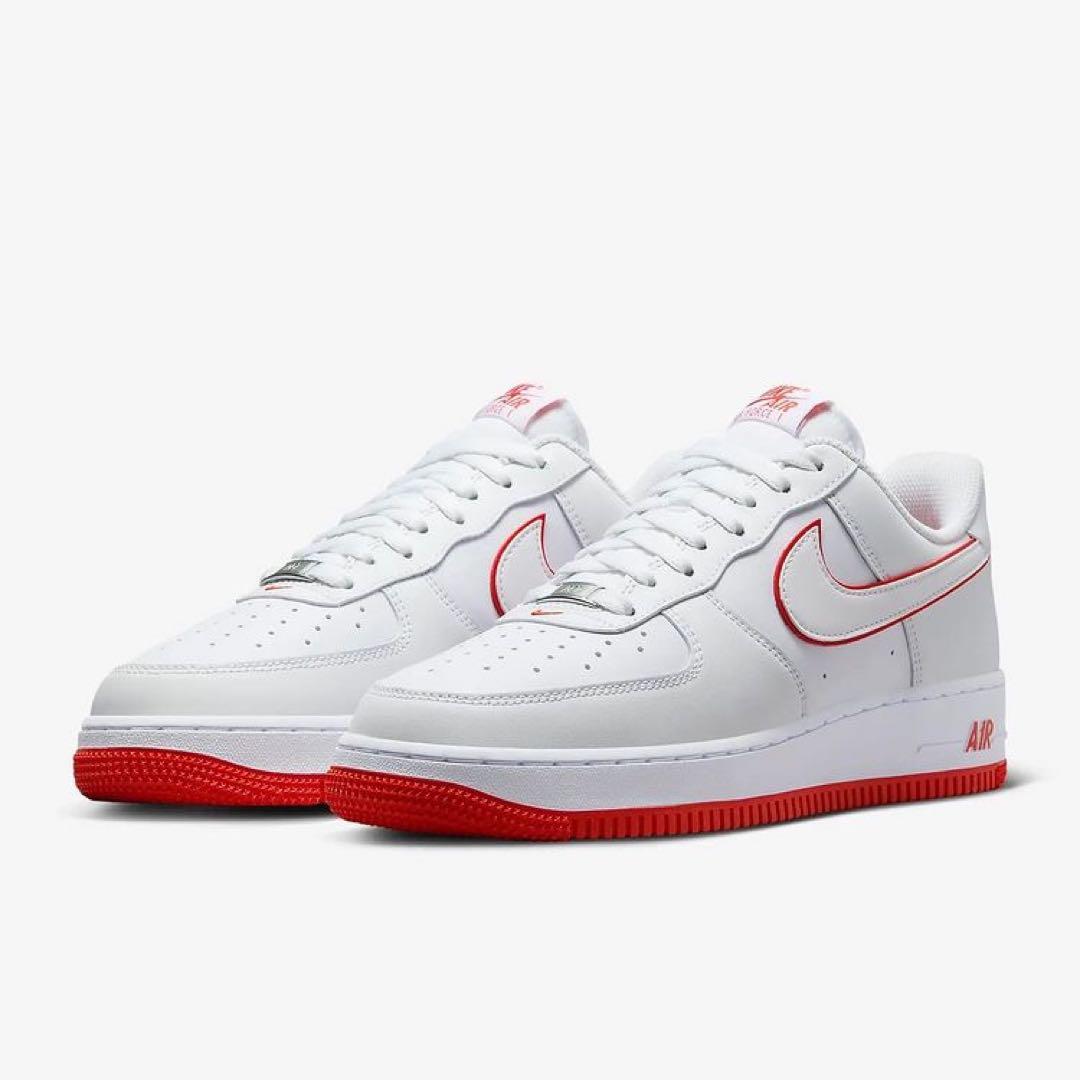 【新品26cm】NIKE エアフォース1'07 ホワイト/レッド 画像8