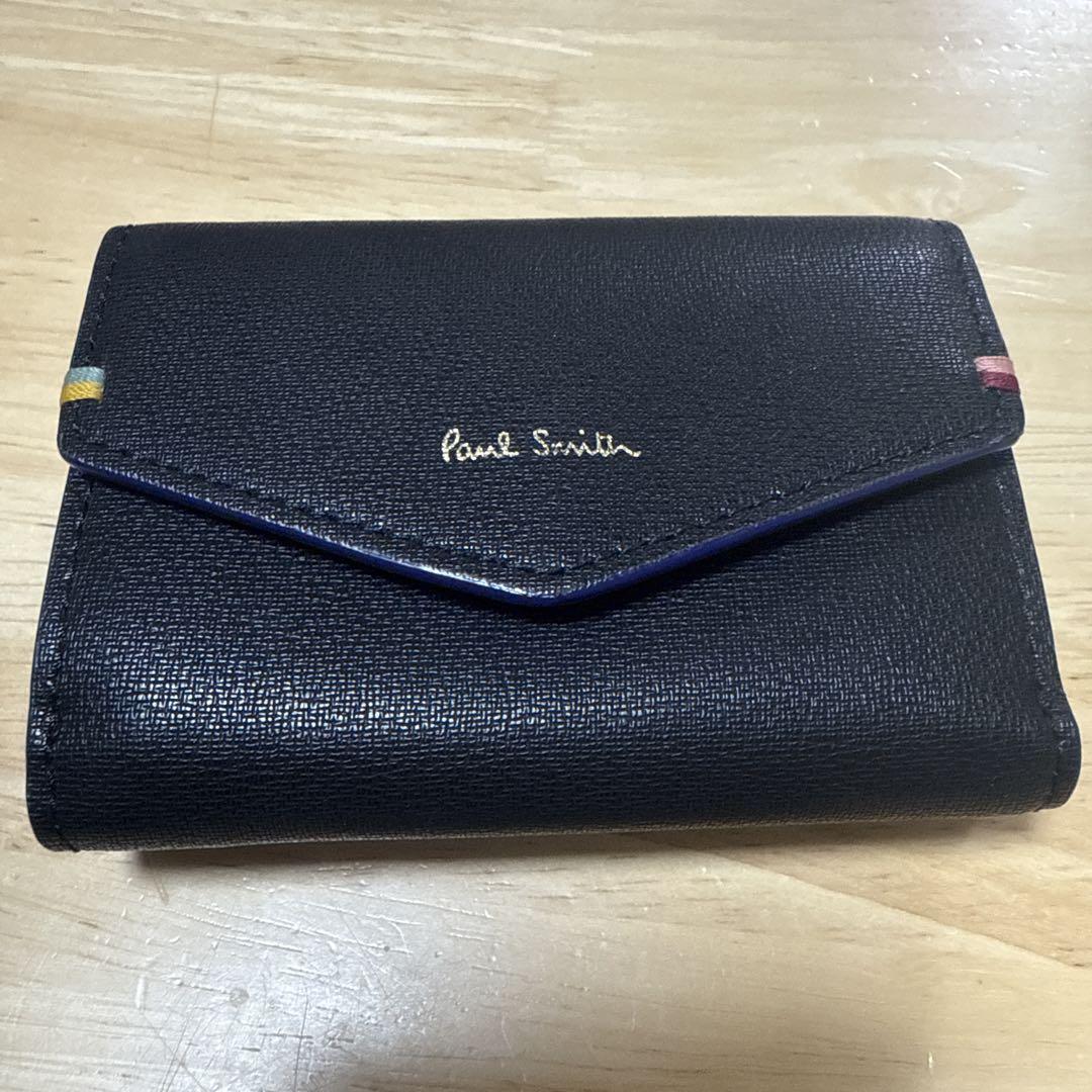 【美品・完売カラー・春財布】Paul Smith 三つ折り財布 黒