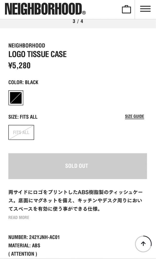 2個セット NEIGHBORHOOD LOGO TISSUE CASE