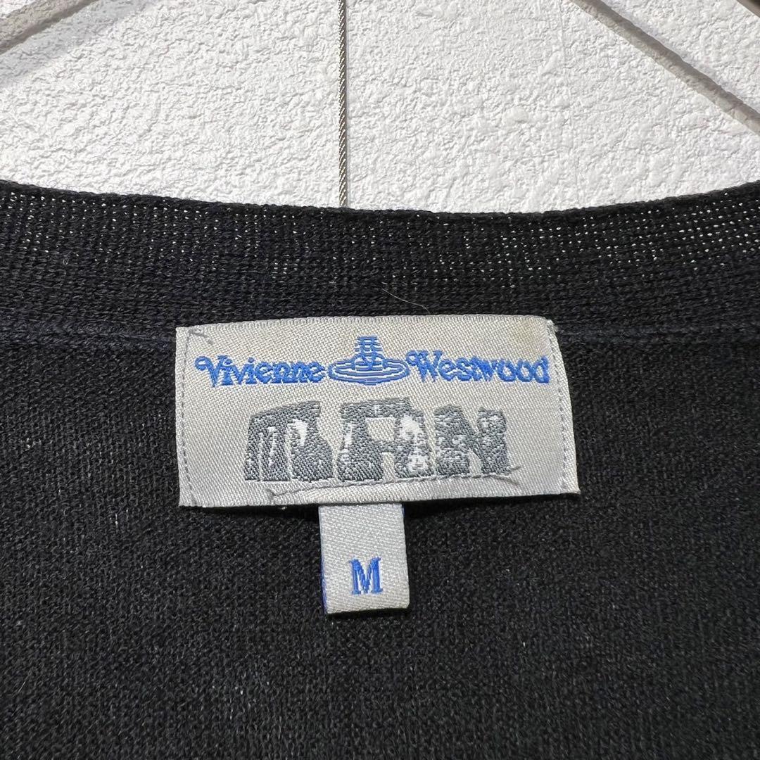 希少 美品 ヴィヴィアンウエストウッドマン オーブ刺繍 Vネック カーディガン