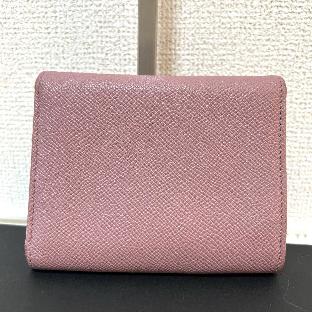 美品/定価約8万/付属有✨BVLGARI 三つ折り財布 サークル レザー