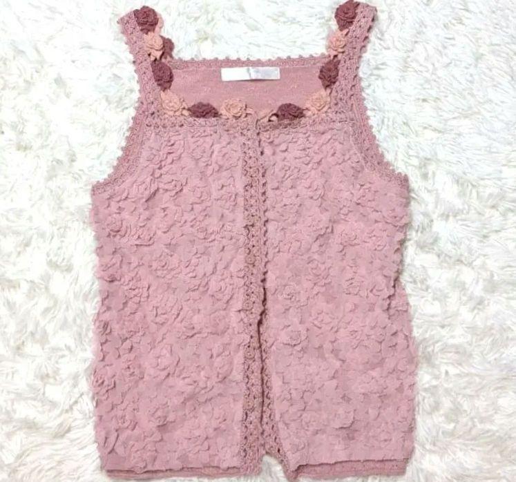 PINK HOUSE ピンクハウス 花モチーフ レース ニット ベスト