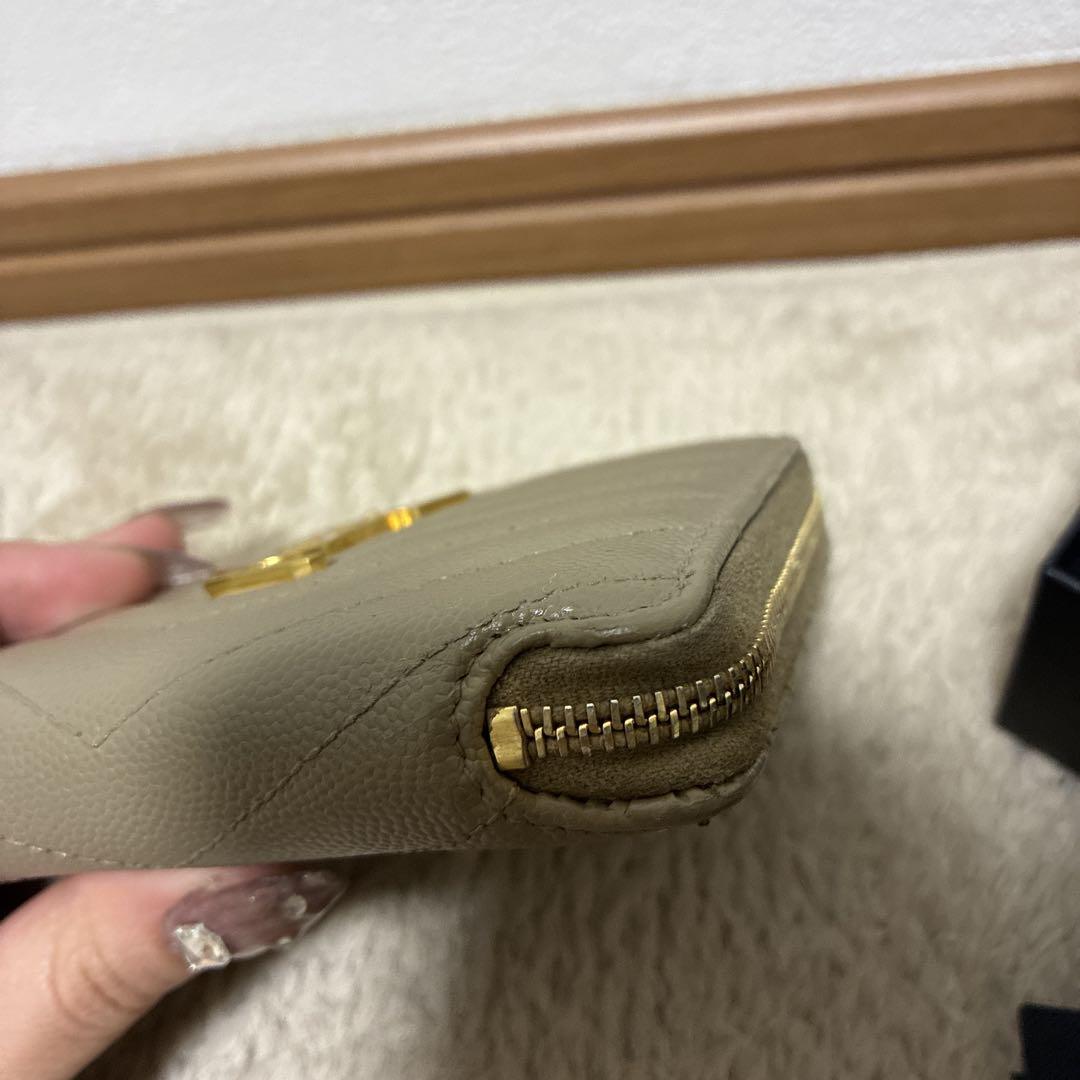 SAINT LAURENT 二つ折り財布 ベージュ