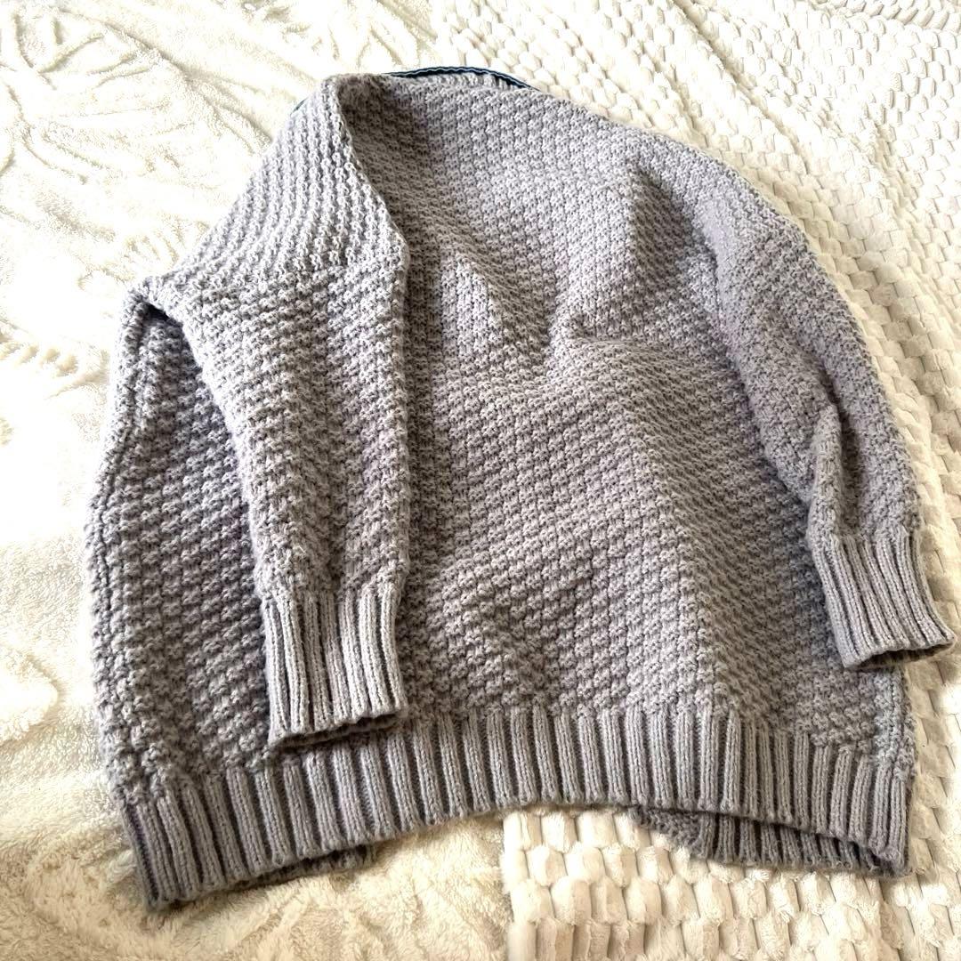 グレー ニットデニム ジャケット