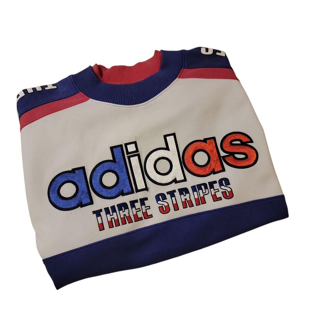 希少レア 80年代 アディダス スウェットシャツ トレーナー XLサイズ相当 80年代 adidas アディダス スウェットシャツ Vネック メンズXL