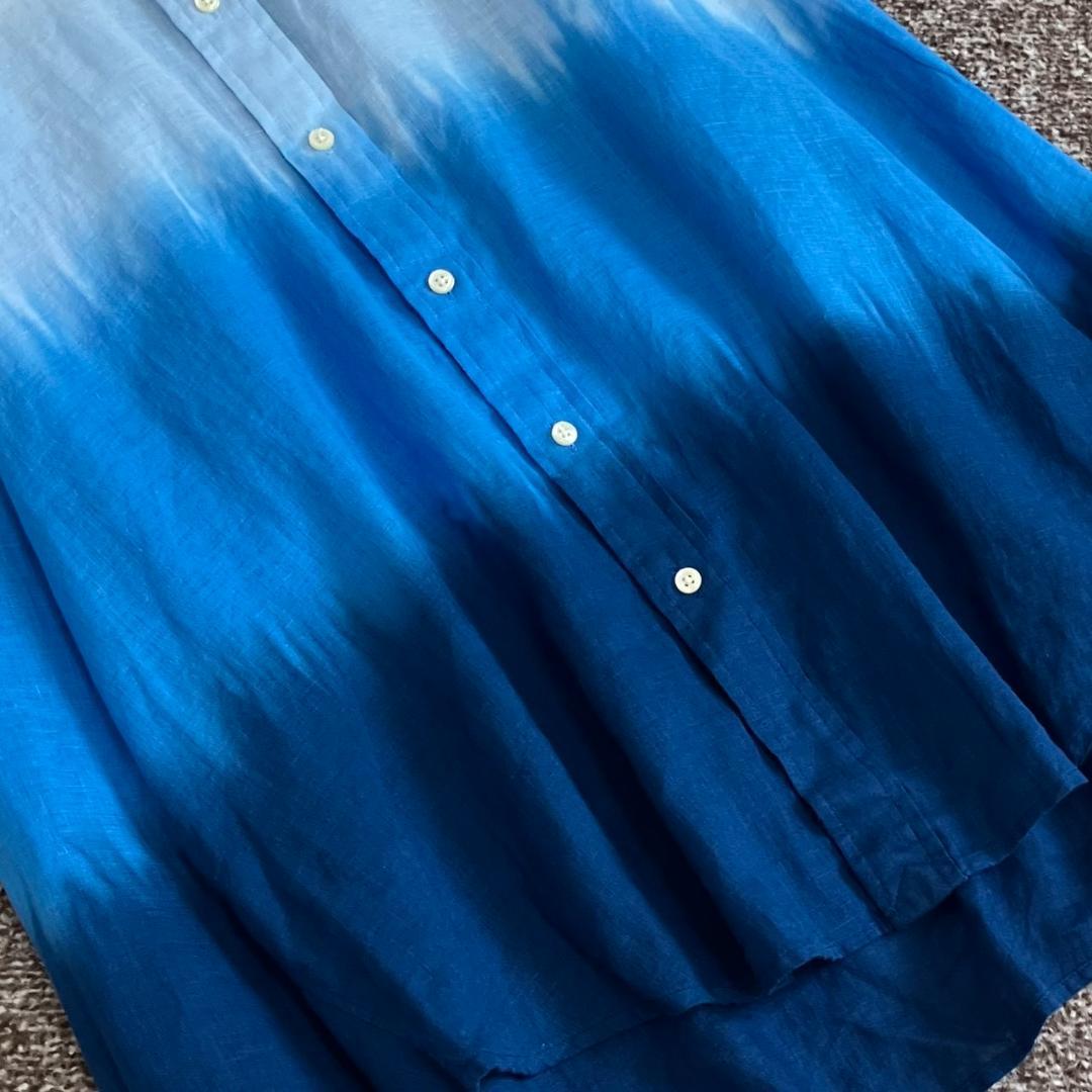 極美品✨ラルフローレン シャツ リネン 麻 グラデーション 大きいサイズ 2XL