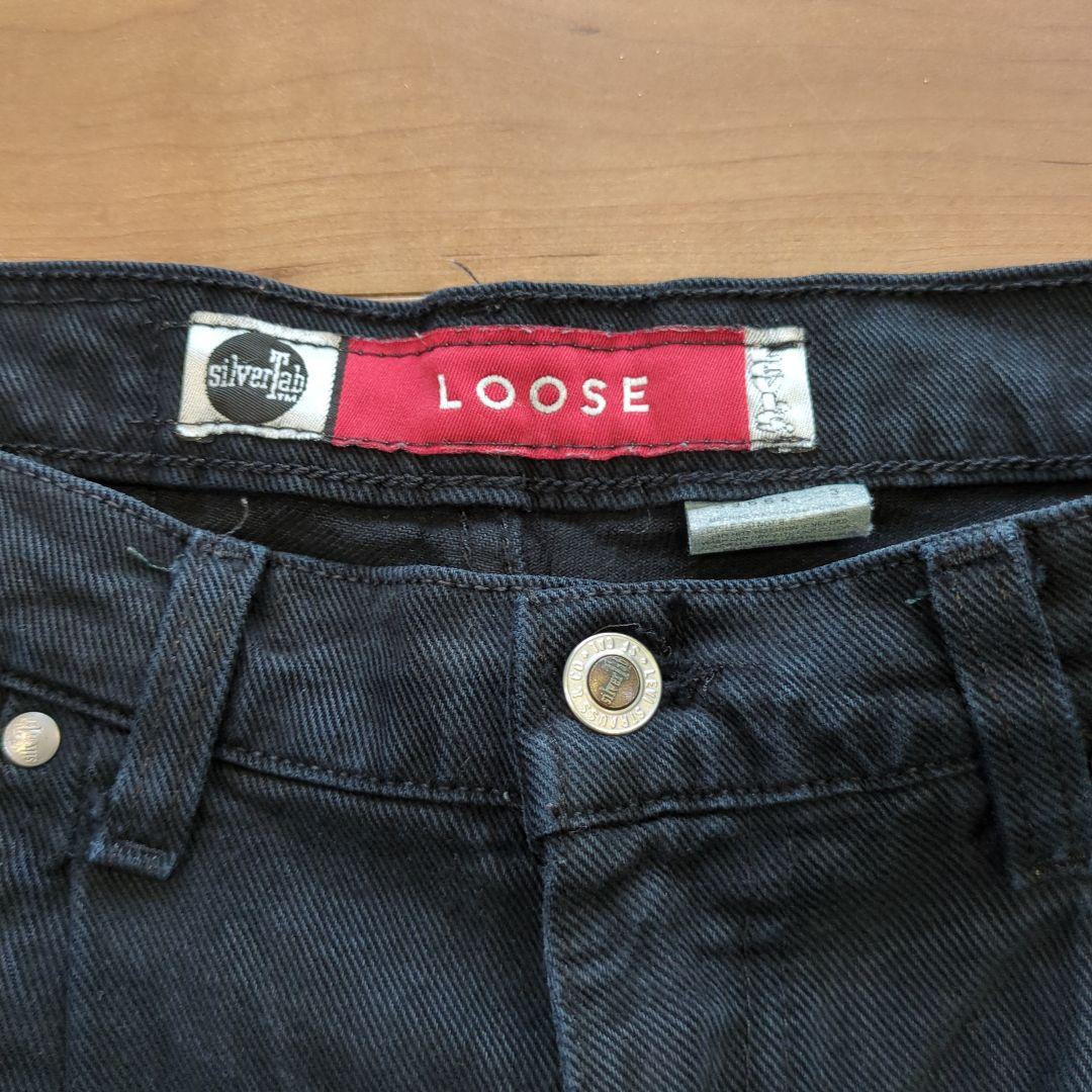 アメリカ製　リーバイス　シルバータブ　ルーズ　ブラック　W30　90s