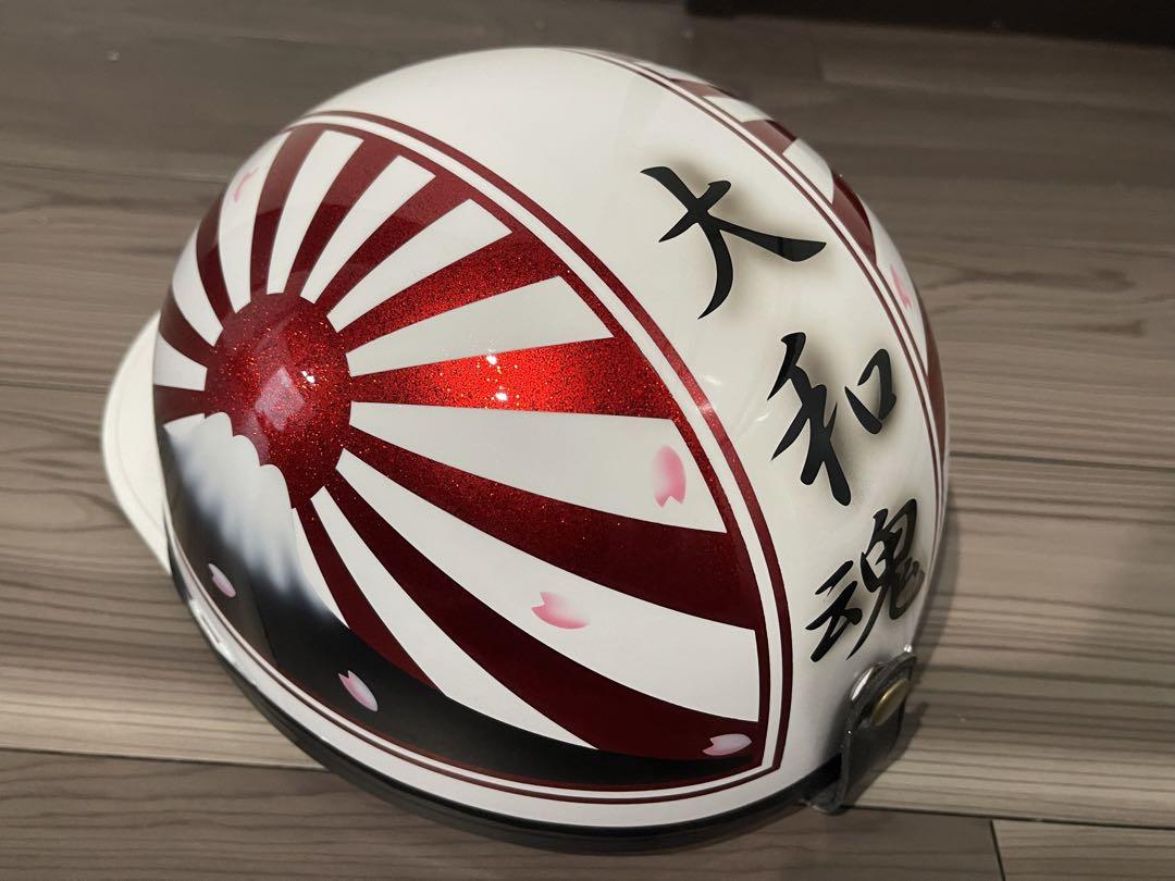 富士日章 コルク半 ヘルメット 旧車會 三段シート ロケット