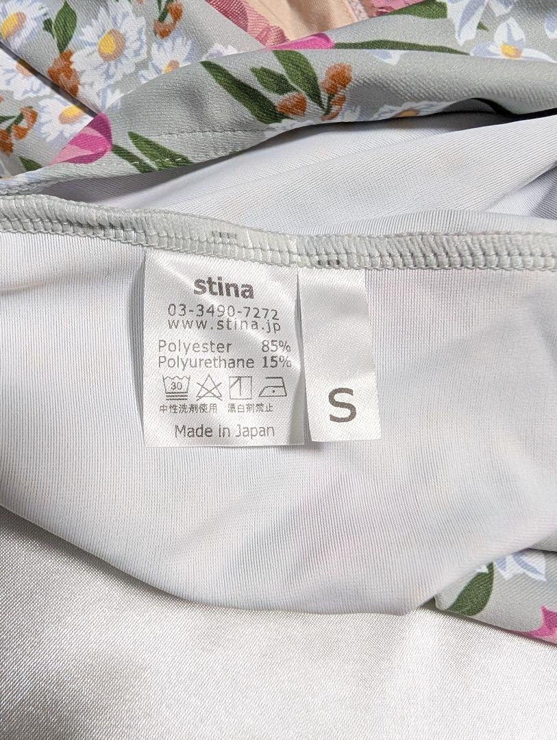 stina フラワープリント ワンピースレオタード