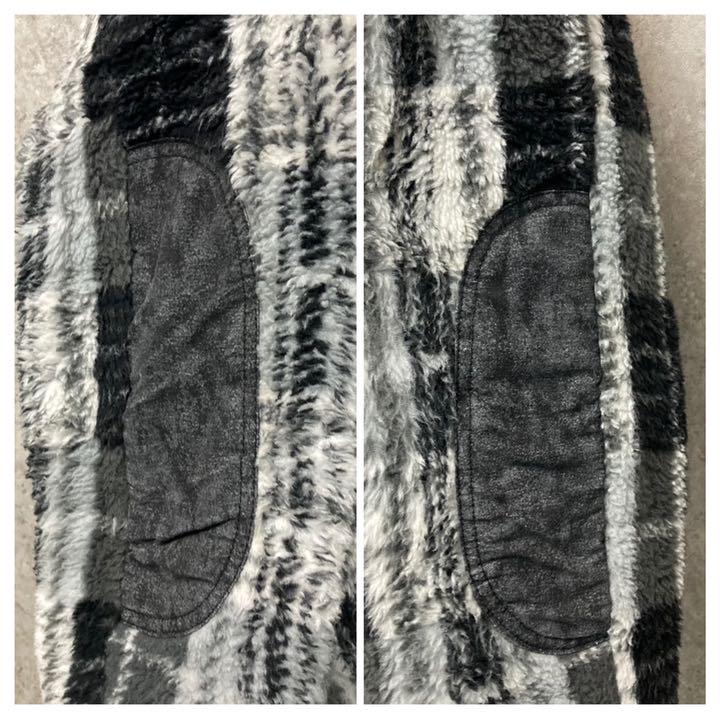 【ホワイト】 《US古着》フリース ボア ジャケット/ブルゾン チェック柄 メンズXL anvFY-m84701950953 はボアフリ