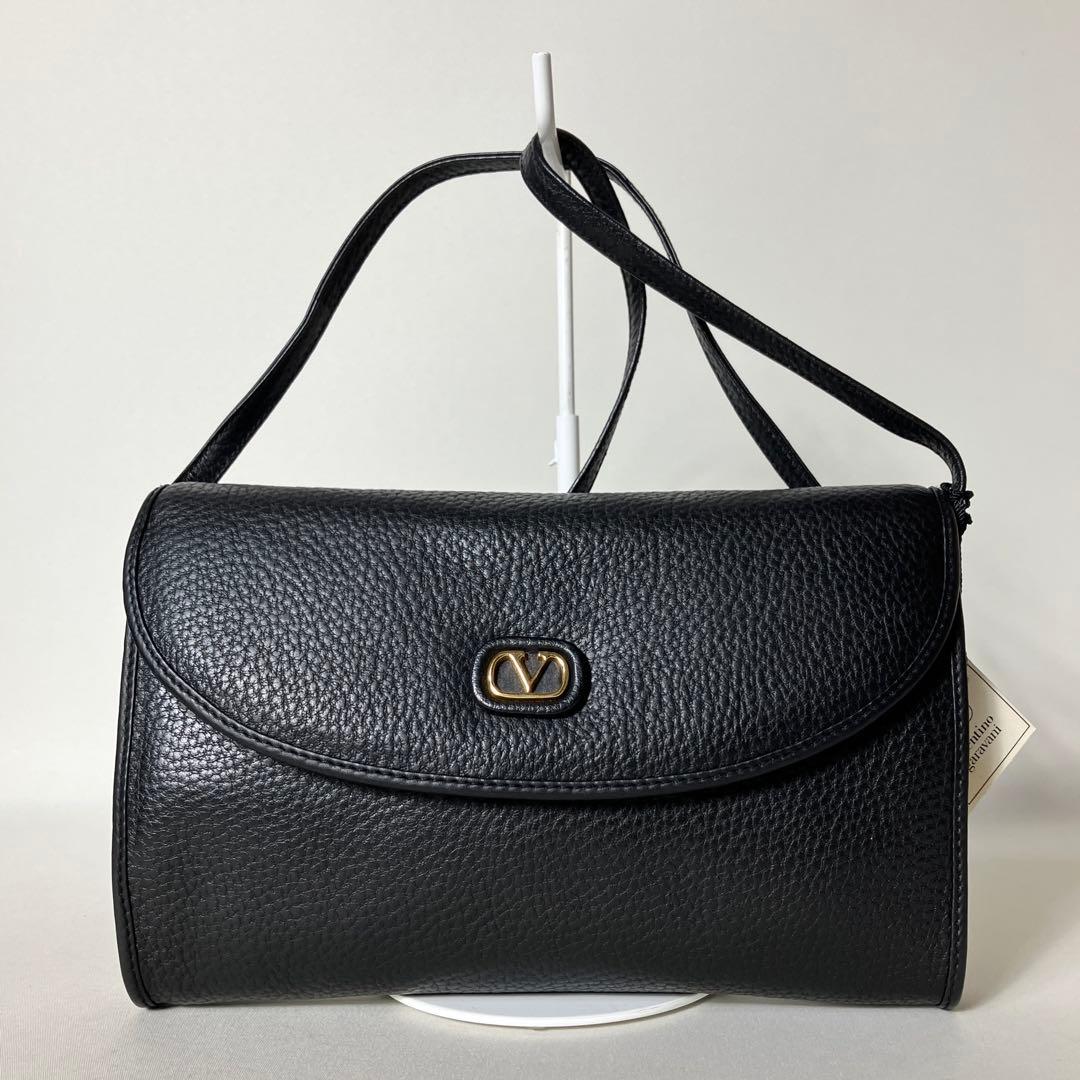 2511-57｜ ｜ヴァレンティノ ショルダーバッグ レザー ブラックvalentino garavani